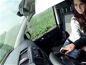 FuckedInTraffic - Czech honey tongues cum in red-hot car ravage