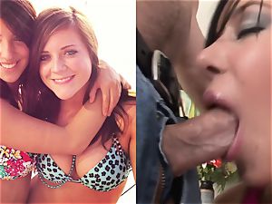 Rayna juggles Her gigantic boobies In A super-sexy bra And bj's sausage Like A super-naughty ample titted tramp