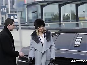 fantastic platinum-blonde screwing The Ambassador In His Limo-asiansexhd.info