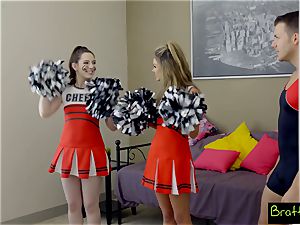 teenager cheerleader bangs her stepbrother